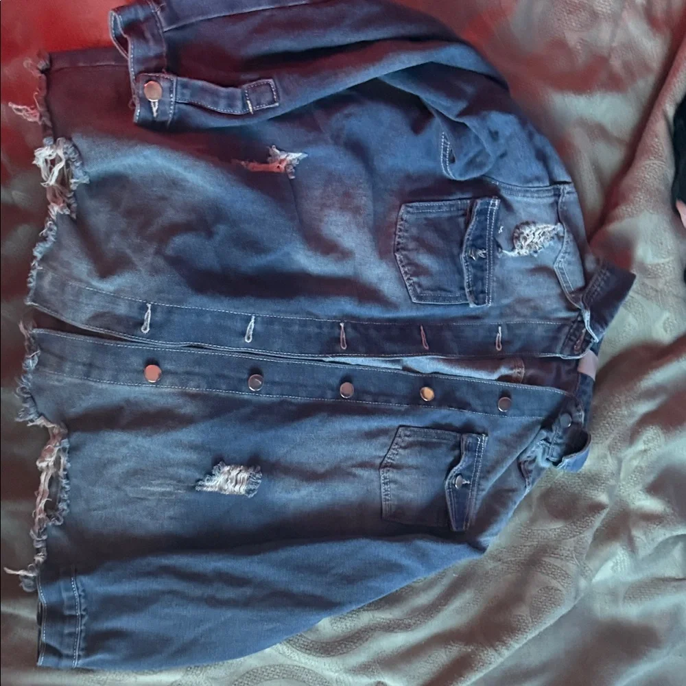Distressed Denim Jacket - Picture 1 of 3